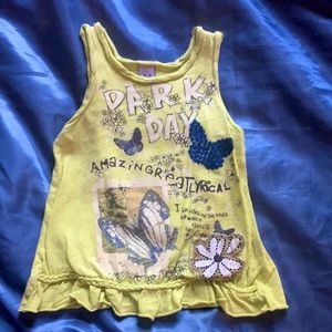 1/$5, 3/$12, 5/$15 Zara Summer Sleeveless Green "Park Day" Top  size 2-3T